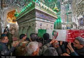تشییع پیکر شهید مدافع امنیت امین سلیمی در حرم مطهر شاهچراغ (ع)