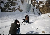 یخ زدن آبشار گنجنامه همدان