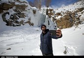 یخ زدن آبشار گنجنامه همدان