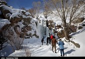 یخ زدن آبشار گنجنامه همدان