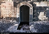 آثار حمله و آتش زدن مصلی رامسر توسط اغتشاشگران