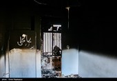 آثار حمله و آتش زدن حوزه علمیه رامسر توسط اغتشاشگران