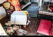آثار حمله و آتش زدن حوزه علمیه رامسر توسط اغتشاشگران