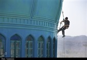 شستشوی گنبدهای مسجد مقدس جمکران