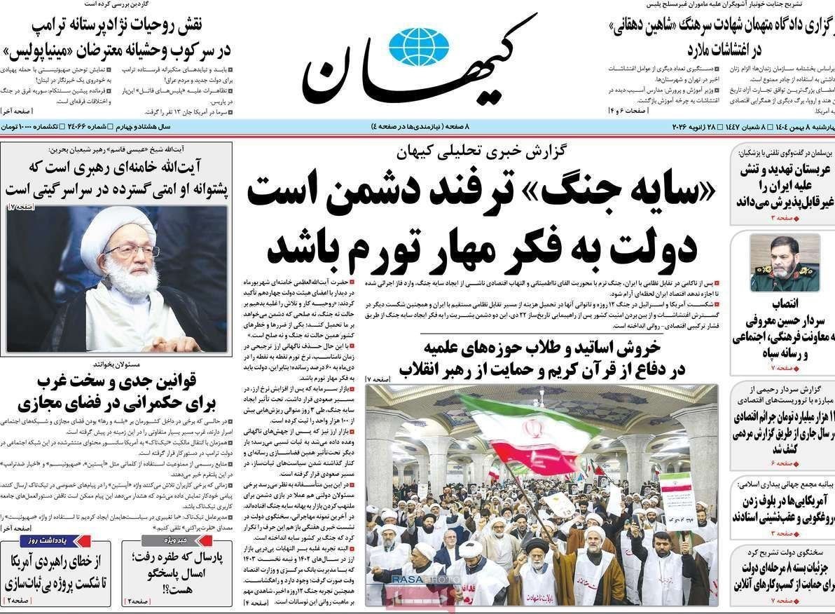 روزنامه فرهیختگان , روزنامه کیهان , روزنامه وطن امروز , روزنامه رسالت , روزنامه خراسان , روزنامه جام جم , 