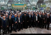 مراسم تجدید میثاق رئیس و نمایندگان مجلس با آرمان‌های امام خمینی(ره)