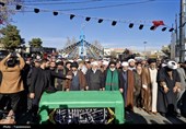 مراسم تشییع آیت‌الله سید مرتضی محمودی گلپایگانی در ورامین