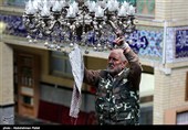 غبارروبی مساجد در آستانه ماه مبارک رمضان - همدان
