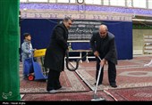 آئین غبارروبی حسینیه اعظم زنجان به مناسبت آغار ماه مبارک رمضان