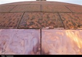 مرمت پوسته نمای گنبد الله‌وردی‌خان حرم مطهر رضوی