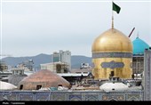 مرمت پوسته نمای گنبد الله‌وردی‌خان حرم مطهر رضوی