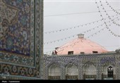 مرمت پوسته نمای گنبد الله‌وردی‌خان حرم مطهر رضوی