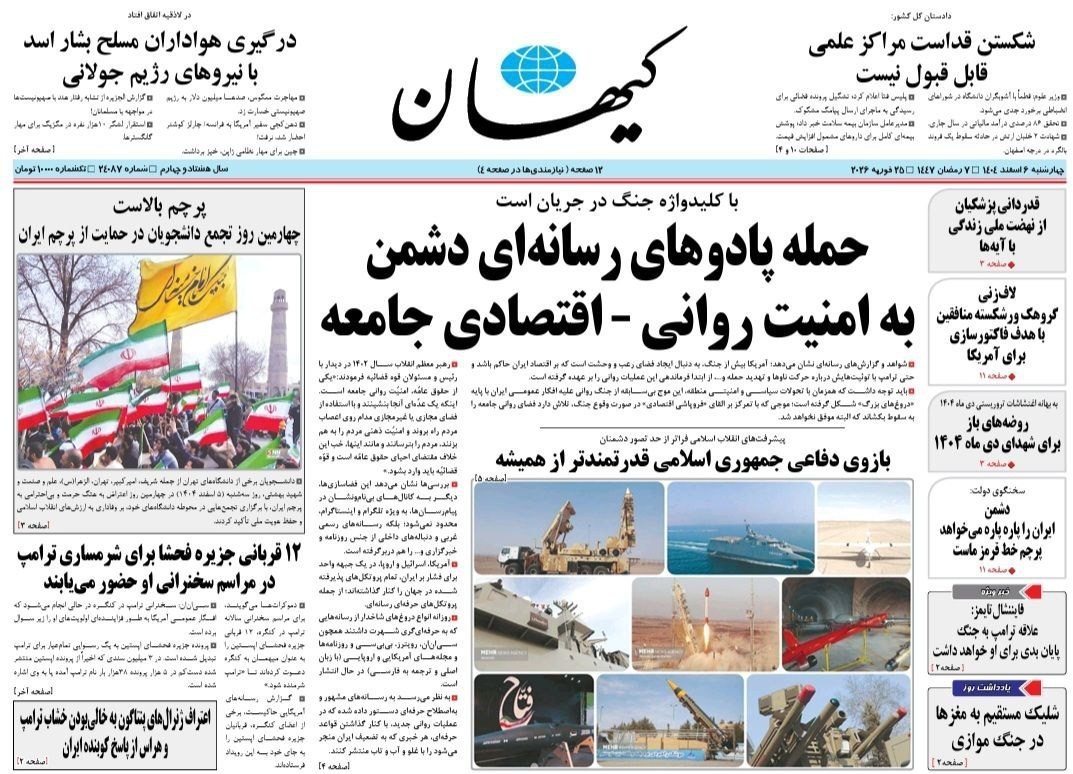 روزنامه وطن امروز , روزنامه سیاست روز , روزنامه کیهان , روزنامه خراسان , روزنامه جوان , روزنامه همشهری , روزنامه جام جم , روزنامه فرهیختگان , 