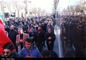 دسته عزاداری حسینه اعظم زنجان در پی شهادت رهبر انقلاب