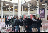 مراسم وداع با پیکر 14 شهید حمله آمریکایی - صهیونیستی در شیراز