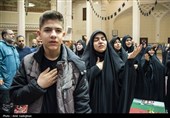 مراسم وداع با پیکر 14 شهید حمله آمریکایی - صهیونیستی در شیراز