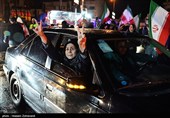 شادی مردم تهران پس از اعلام رهبری آیت الله سیدمجتبی خامنه‌ای