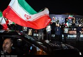 شادی مردم تهران پس از اعلام رهبری آیت الله سیدمجتبی خامنه‌ای