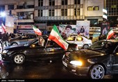 شادی مردم تهران پس از اعلام رهبری آیت الله سیدمجتبی خامنه‌ای