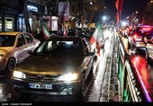 شادی مردم تهران پس از اعلام رهبری آیت الله سیدمجتبی خامنه‌ای