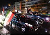 شادی مردم تهران پس از اعلام رهبری آیت الله سیدمجتبی خامنه‌ای