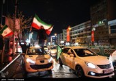 شادی مردم تهران پس از اعلام رهبری آیت الله سیدمجتبی خامنه‌ای
