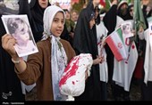 خروش بانوان یاسوج در خونخواهی شهدای معصوم مدرسه میناب
