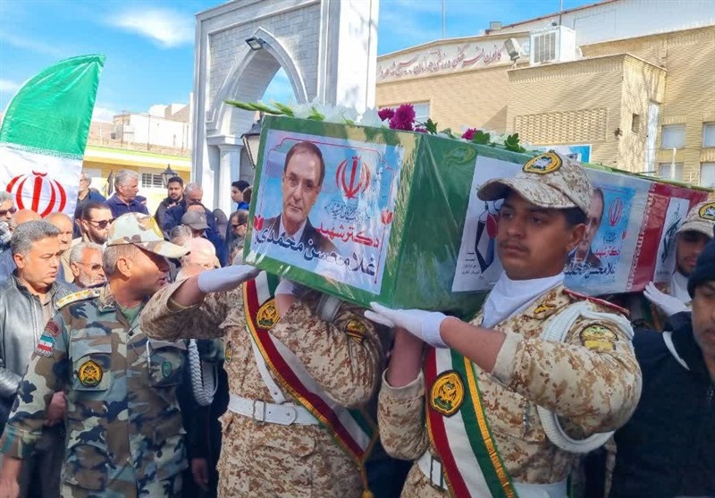 تشییع پیکر شهید حسن محمدی مشاور شهید لاریجانی در شاهرود