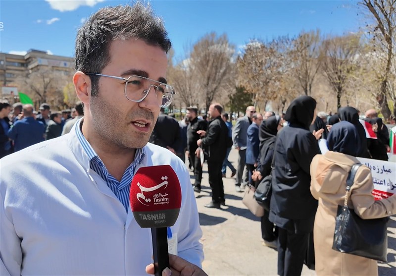 کادر درمان تبریز جنایات آمریکایی-صهیونی را محکوم کردند