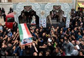 مراسم تشییع پیکر 12 شهید حملات متجاوزانه آمریکا و رژیم صهیونیستی به مناطق مسکونی در قم