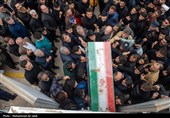 مراسم تشییع پیکر 12 شهید حملات متجاوزانه آمریکا و رژیم صهیونیستی به مناطق مسکونی در قم