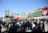 عرض ارادت دسته‌جات عزاداری امام صادق (ع) در حرم حضرت معصومه(س)