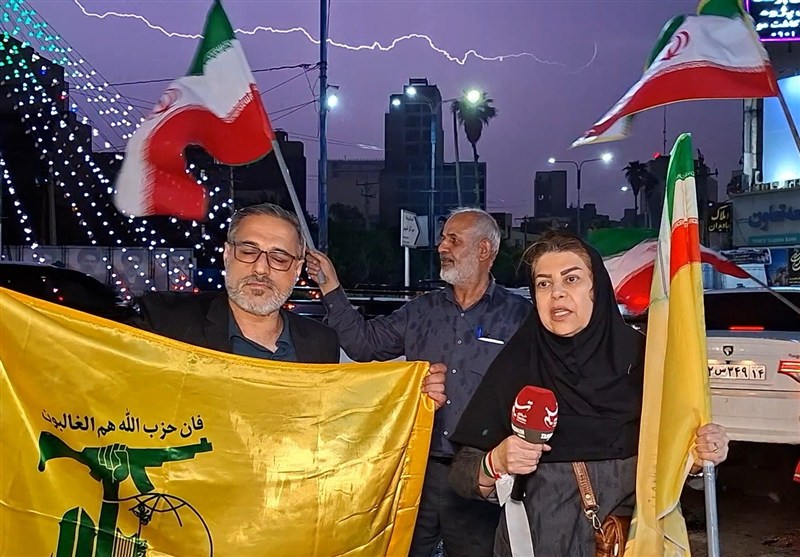رجزخوانی شهروند اهوازی در باران و رعدوبرق شدید