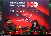 محدثه پیرهادی دبیر جشنواره و حمیدرضا جعفریان رییس شواری سیاست‌گذاری فیلم 100 فیلم 100