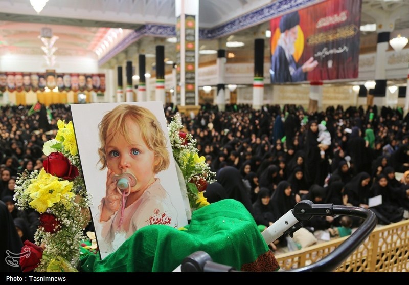 حسینیه تسنیم , ماه محرم , حضرت معصومه (س) , اخبار قم , شیرخوارگان حسینی ,