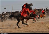 آیین خیمه‌برداری نوش‌آباد با یاد شهدای میناب برگزار شد
