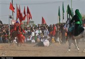 آیین خیمه‌برداری نوش‌آباد با یاد شهدای میناب برگزار شد
