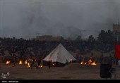 آیین خیمه‌برداری نوش‌آباد با یاد شهدای میناب برگزار شد