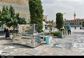 آماده‌سازی حرم مطهر رضوی در آستانه تشییع رهبر شهید انقلاب