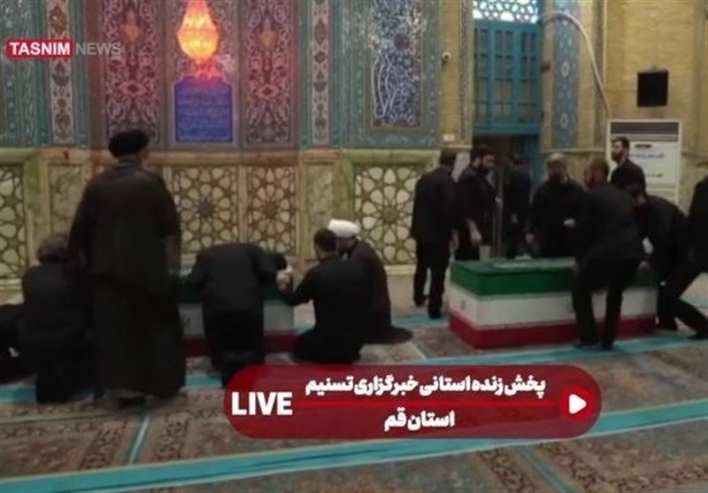 تشییع رهبر شهید , تشییع امام شهید , تشییع آیتاللهالعظمی سید علی خامنهای , بدرقه آقای شهید ایران , اخبار استان قم , آیتالله سید علی خامنهای ,