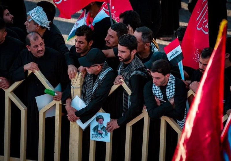 تشییع رهبر شهید , تشییع امام شهید , تشییع آیتاللهالعظمی سید علی خامنهای , بدرقه آقای شهید ایران , شهر نجف اشرف ,