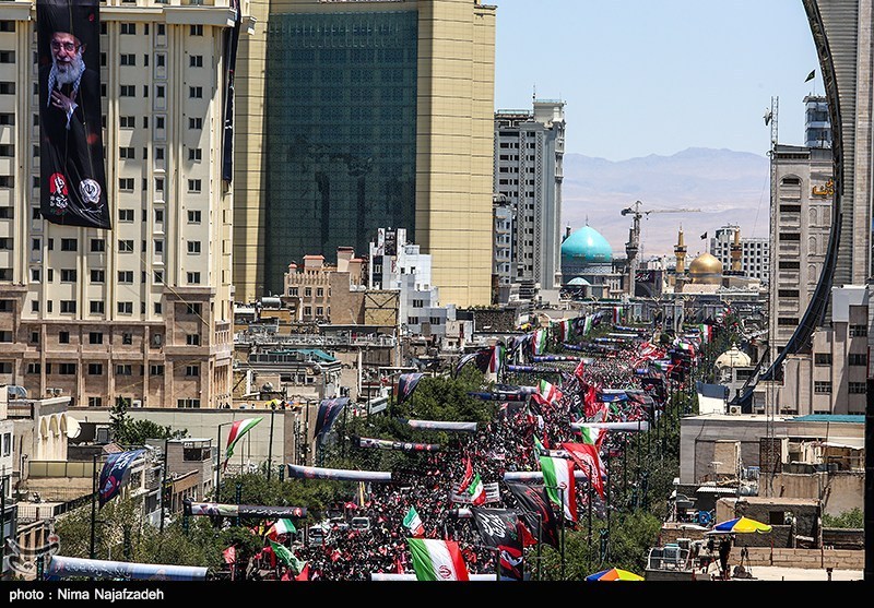  تشييع الامام الخامنئي ,  مراسم وداع القائد الشهيد للثورة , مشهد المقدسة , 