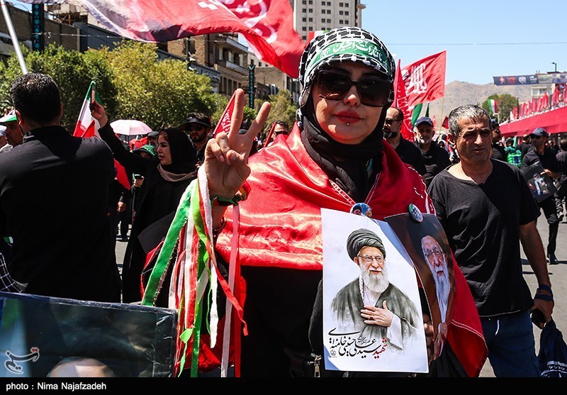  تشييع الامام الخامنئي ,  مراسم وداع القائد الشهيد للثورة , مشهد المقدسة , 