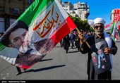 پیش از آغاز مراسم تشییع پیکر مطهر آقای شهید ایران - مشهد