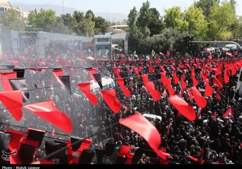  تشييع الامام الخامنئي ,  مراسم وداع القائد الشهيد للثورة , مشهد المقدسة , 