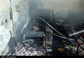مهار آتش‌سوزی گسترده انبار هزار متری پرز در جاده کلات-مشهد