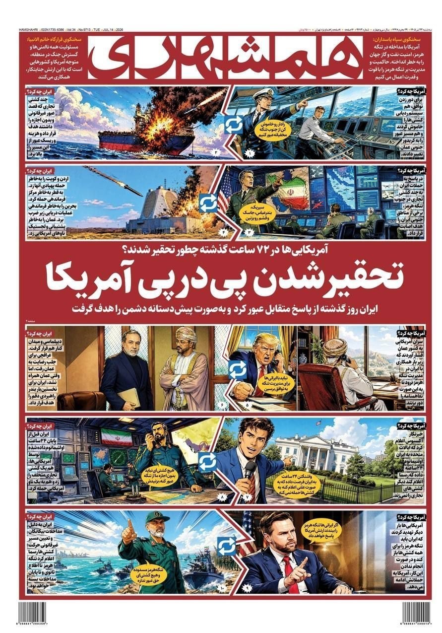 روزنامه کیهان , روزنامه وطن امروز , روزنامه خراسان , روزنامه جوان , روزنامه همشهری , روزنامه جام جم , روزنامه فرهیختگان , روزنامه اینترنتی صدای ایران , 