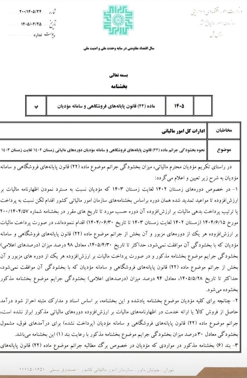 سازمان امور مالیاتی کشور , 