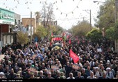تشییع باشکوه سه سرباز شهید پادگان بمپور در رفسنجان