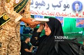 پرچم سرخ انتقام بر دوش زائران حسینی در مرز خسروی